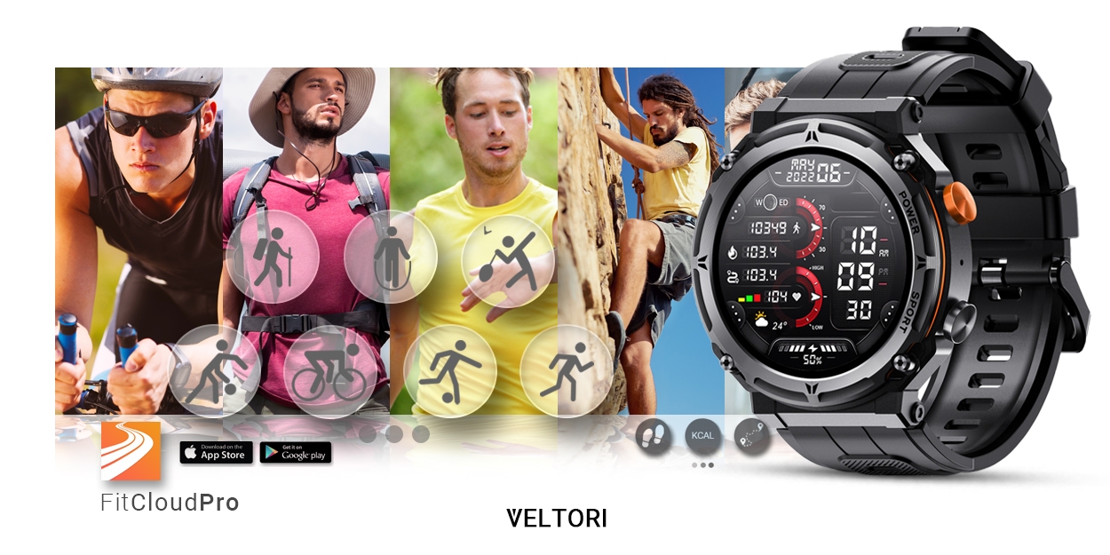 Smartwatch VELTORI VT130-1 Czarny Pasek Silikonowy - obrazek 18