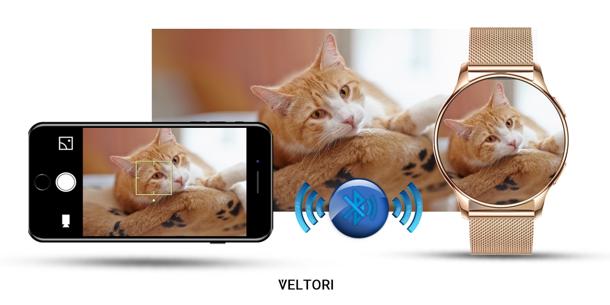 Smartwatch Damski VELTORI VT300-1 Złota Bransoleta - Зображення 21