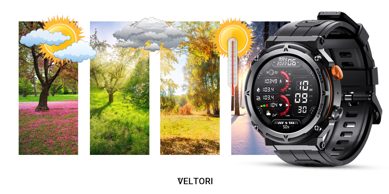 Smartwatch VELTORI VT130-1 Czarny Pasek Silikonowy - obrazek 22