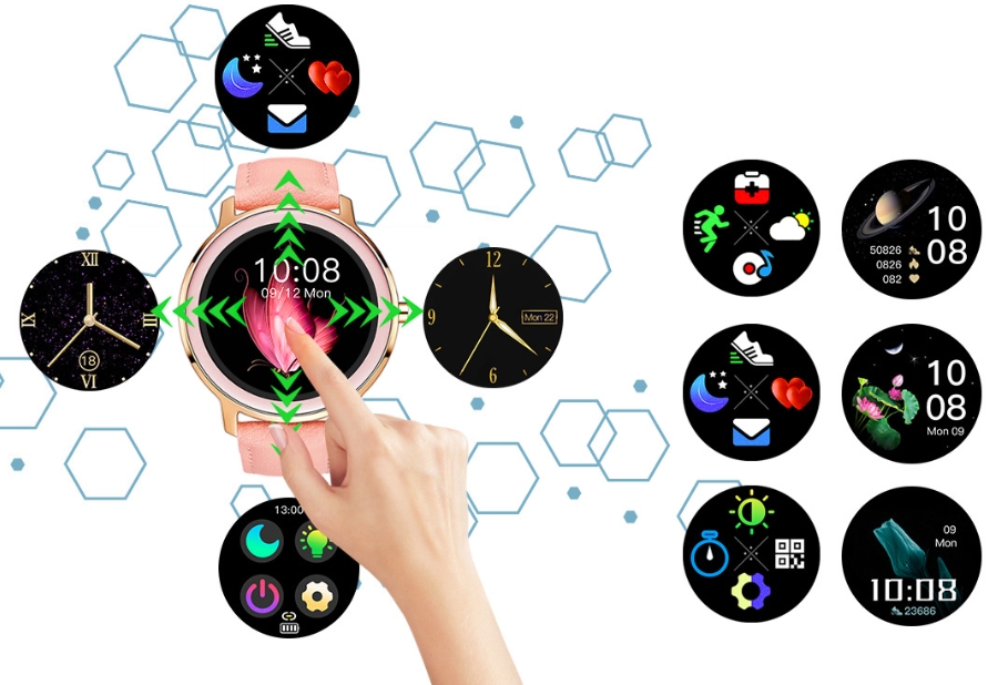 Smartwatch Damski RUBICON RNBE66 Black SMARUB124 - Зображення 6