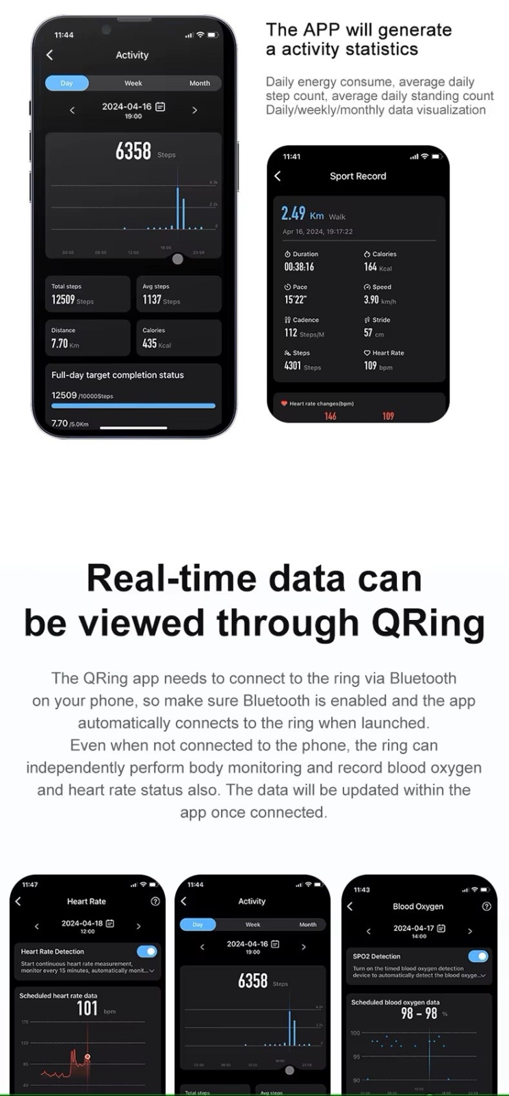 Smart Ring RUBICON R6 Gold SIZE-8(US) SMARUB320 - obrazek 6