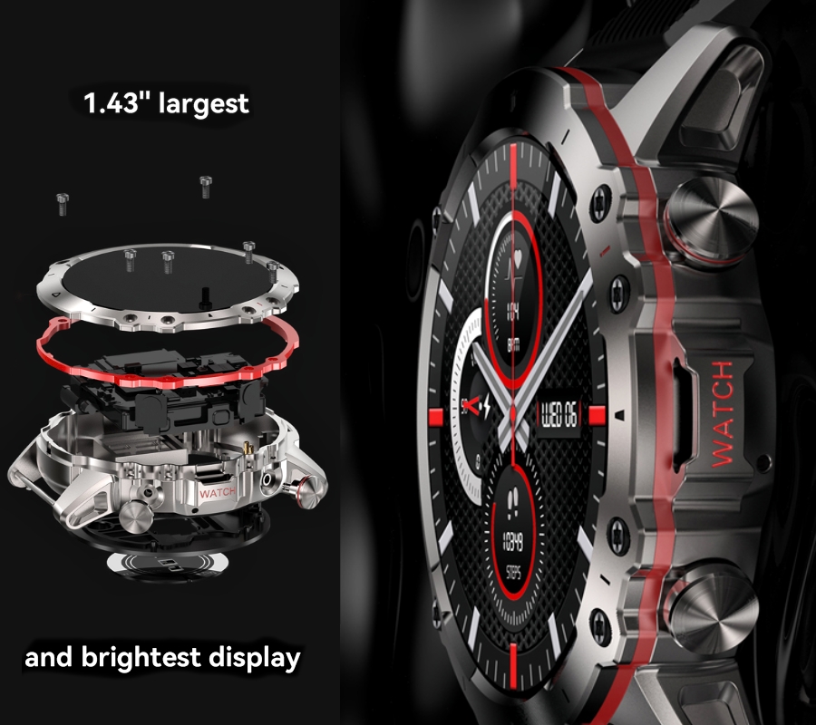 Smartwatch Męski Rubicon RNCF18-1 BLACK Bransoleta + Pasek - Зображення 7