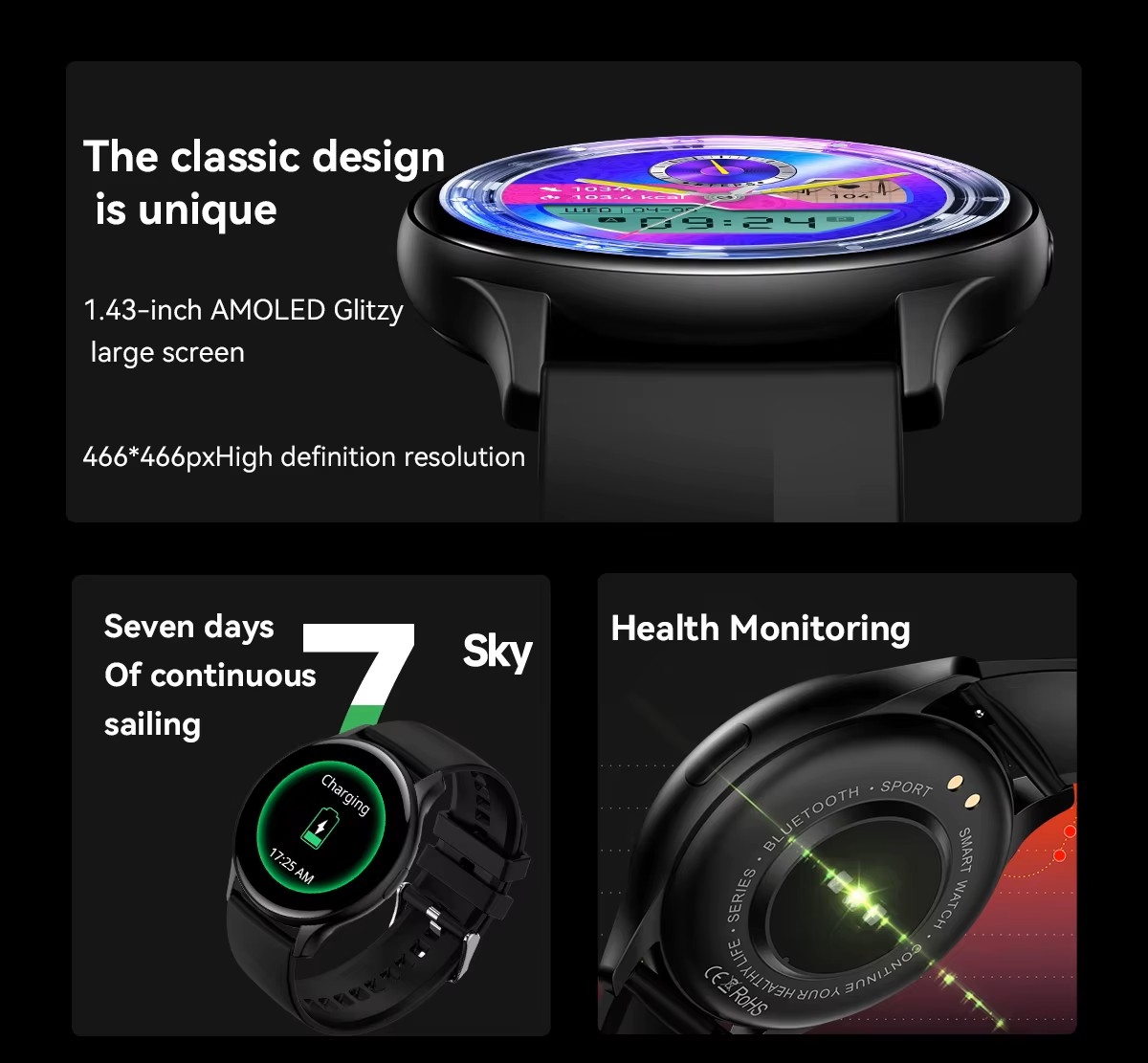 Smartwatch Damski RUBICON RNCF11 Silver/Grey SMARUB242 - Зображення 7