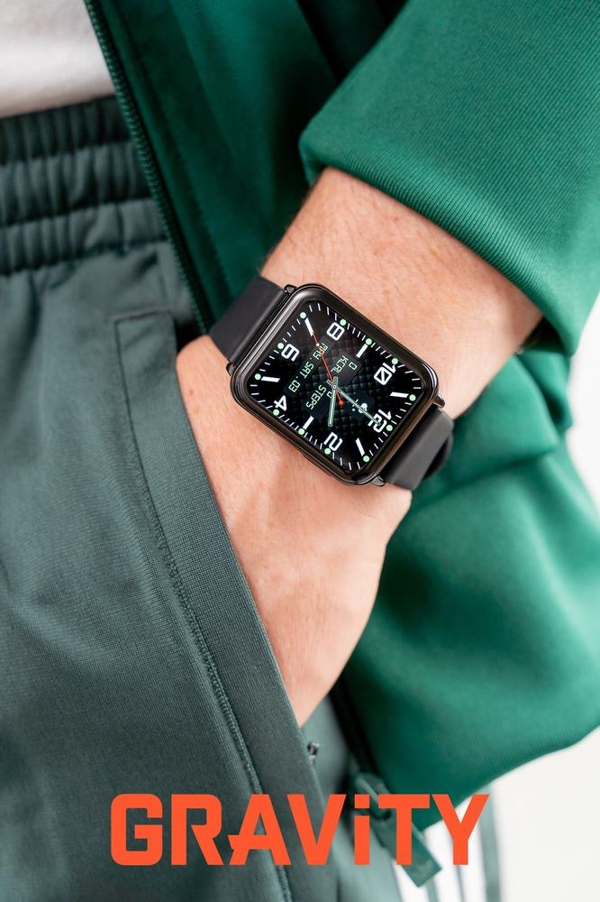 Smartwatch Gravity Granatowo Czarny 2 Paski GT17-9