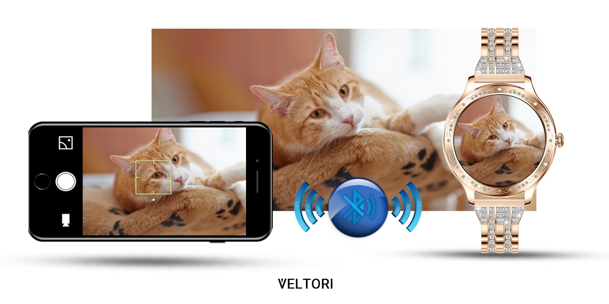 Smartwatch Damski VELTORI VT350-1 Bransoleta Różowe Złoto - obrazek 23