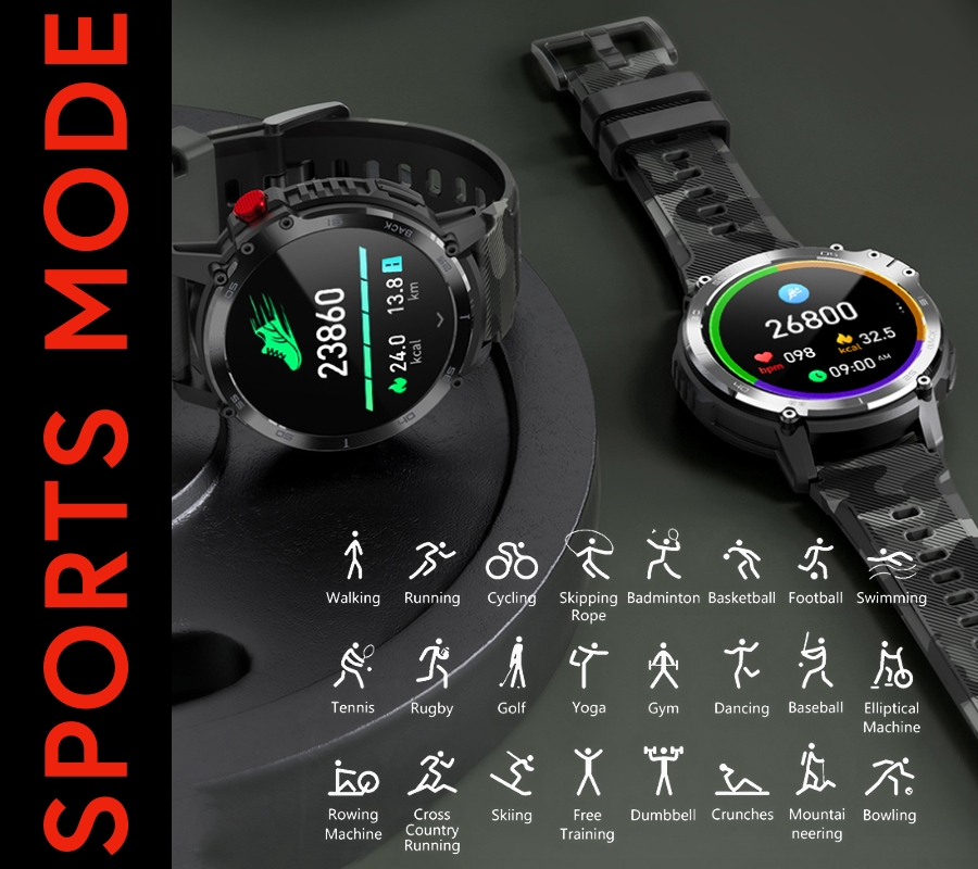 Smartwatch Męski RUBICON RNCF08 Black/Moro SMARUB232 - obrazek 9