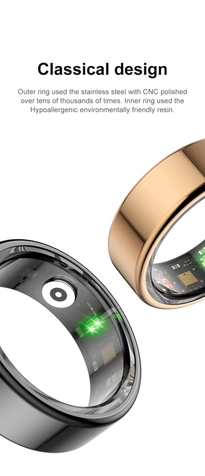 Smart Ring RUBICON R2 Rose Gold SIZE-7(US) SMARUB318 - Зображення 9