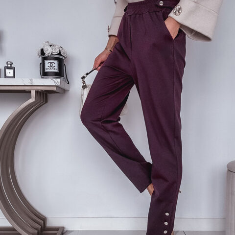 BORDOWE SPODNIE CYGARETKI