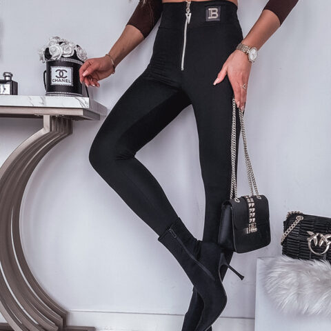 CZARNE LEGGINSY Z ZAMIEM<span> - </span>L