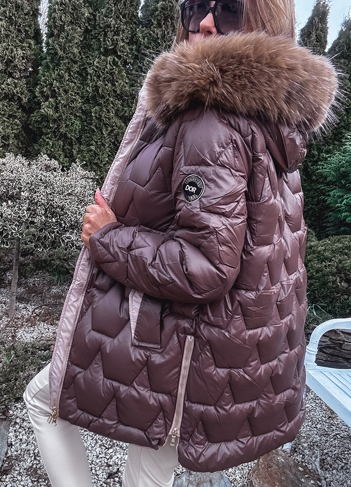 CZEKOLADOWA KURTKA Z FUTERKIEM - Зображення 6