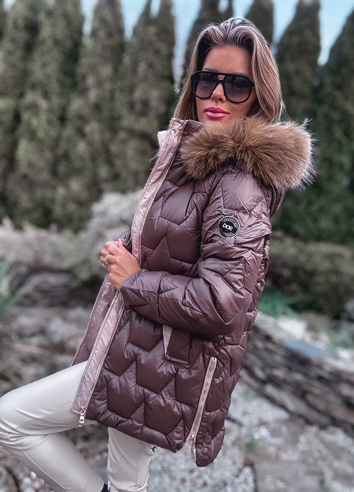 CZEKOLADOWA KURTKA Z FUTERKIEM - Зображення 7