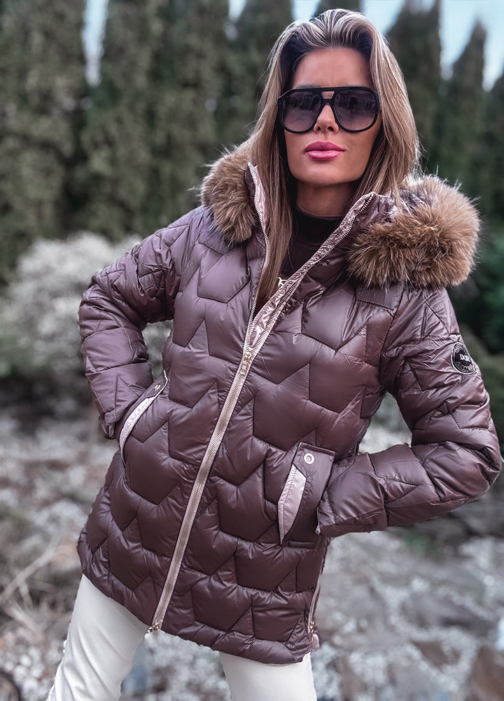 CZEKOLADOWA KURTKA Z FUTERKIEM - Зображення 3