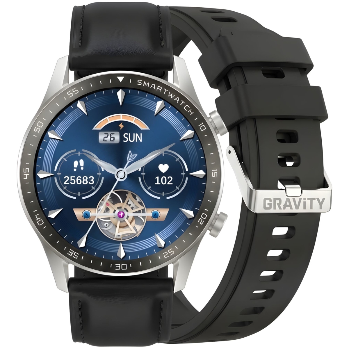Smartwatch Gravity Srebrny 2 Paski GT10-7