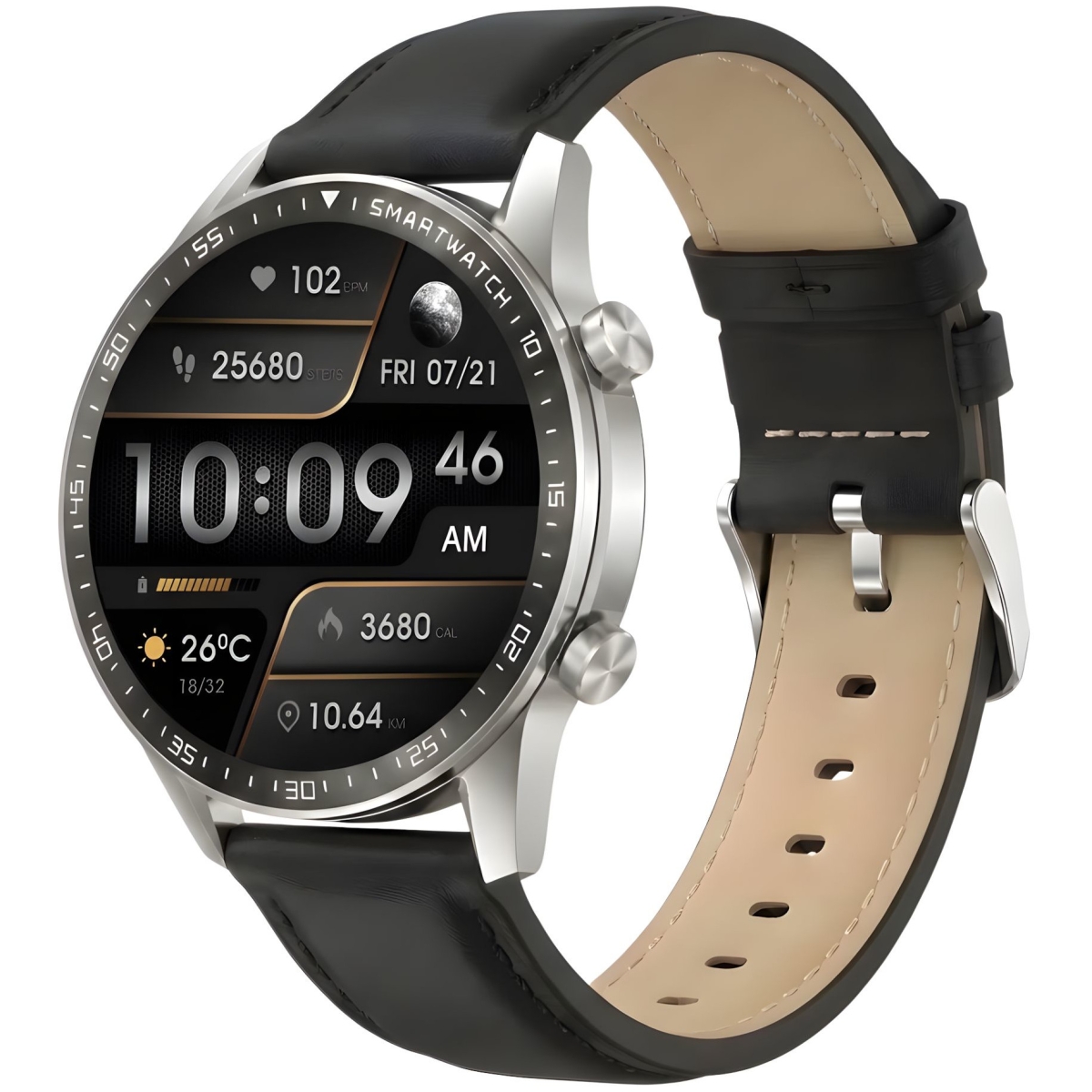 Smartwatch Gravity Srebrny 2 Paski GT10-7 - obrazek 4