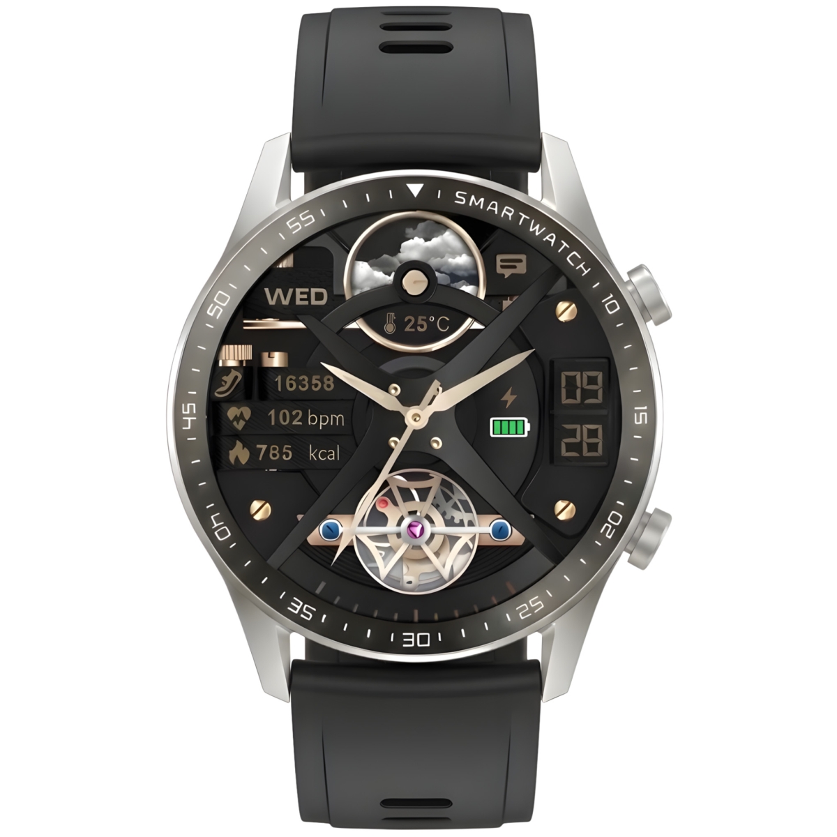 Smartwatch Gravity Srebrny 2 Paski GT10-7 - obrazek 5