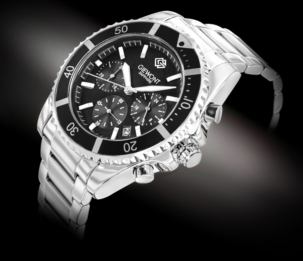 Zegarek Męski Giewont Chronograph Sapphire Srebrny GW3970-B2 - obrazek 2