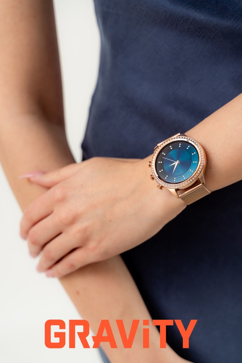 Smartwatch Gravity Różowe Złoto Pasek i Bransoleta GT5-6 - obrazek 2