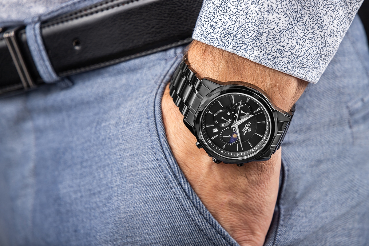 Zegarek Męski Giewont Chronograph Sapphire Czarny GW9460-B1 - obrazek 3