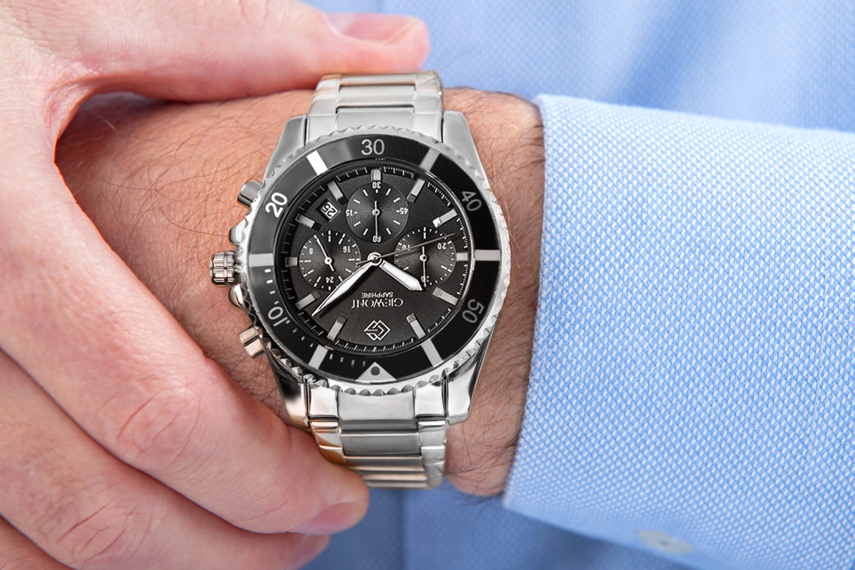Zegarek Męski Giewont Chronograph Sapphire Srebrny GW3970-B2 - obrazek 4