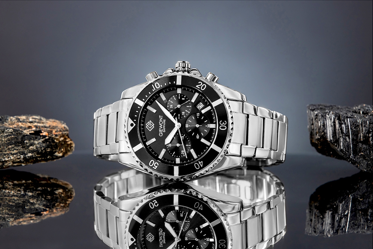 Zegarek Męski Giewont Chronograph Sapphire Srebrny GW3970-B2 - obrazek 5