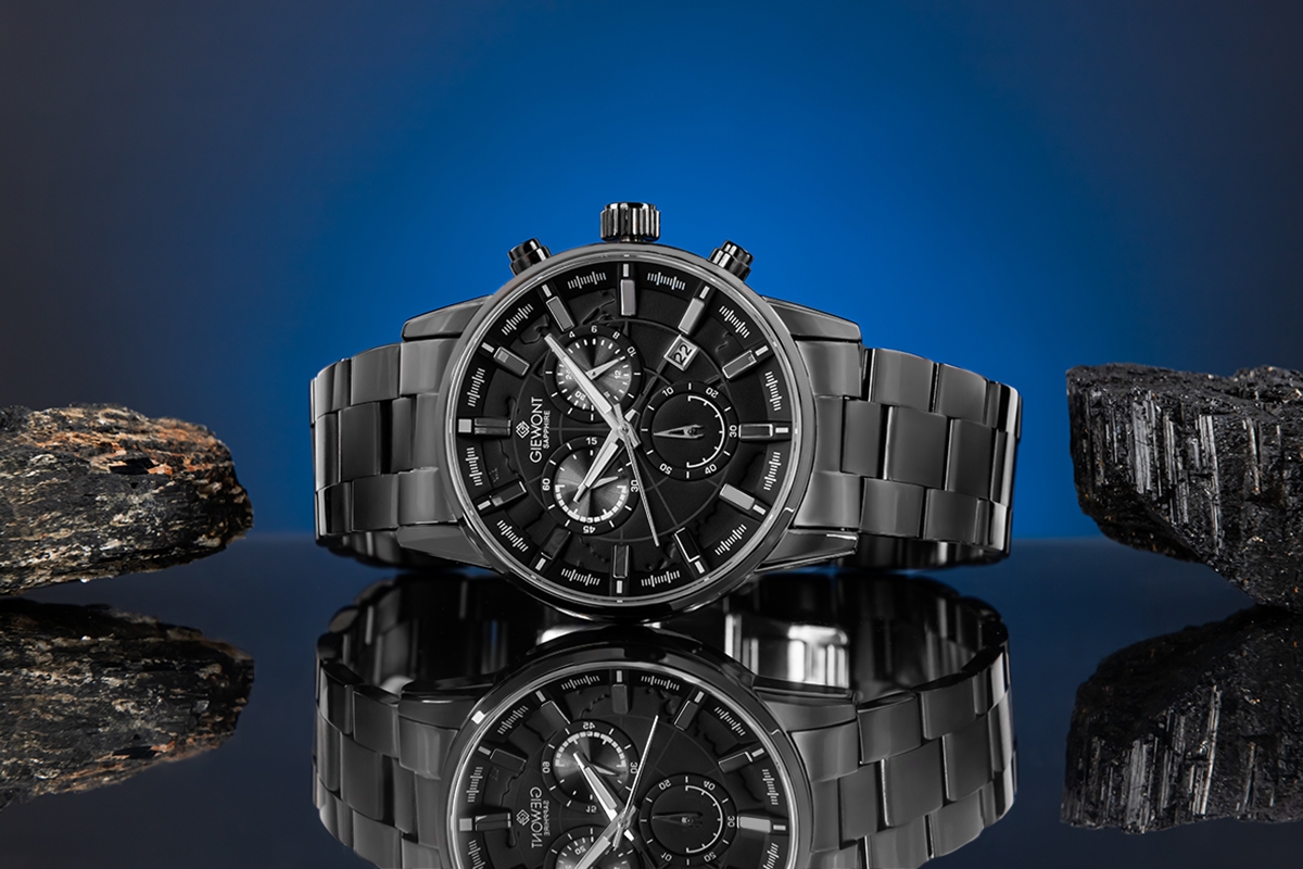 Zegarek Męski Giewont Chronograph Sapphire Czarny GW4580-B1 - obrazek 5