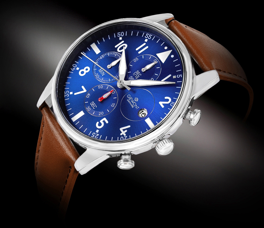 Zegarek Męski Giewont Chronograph Sapphire Brązowo Niebieski GW5630-A6 - obrazek 2