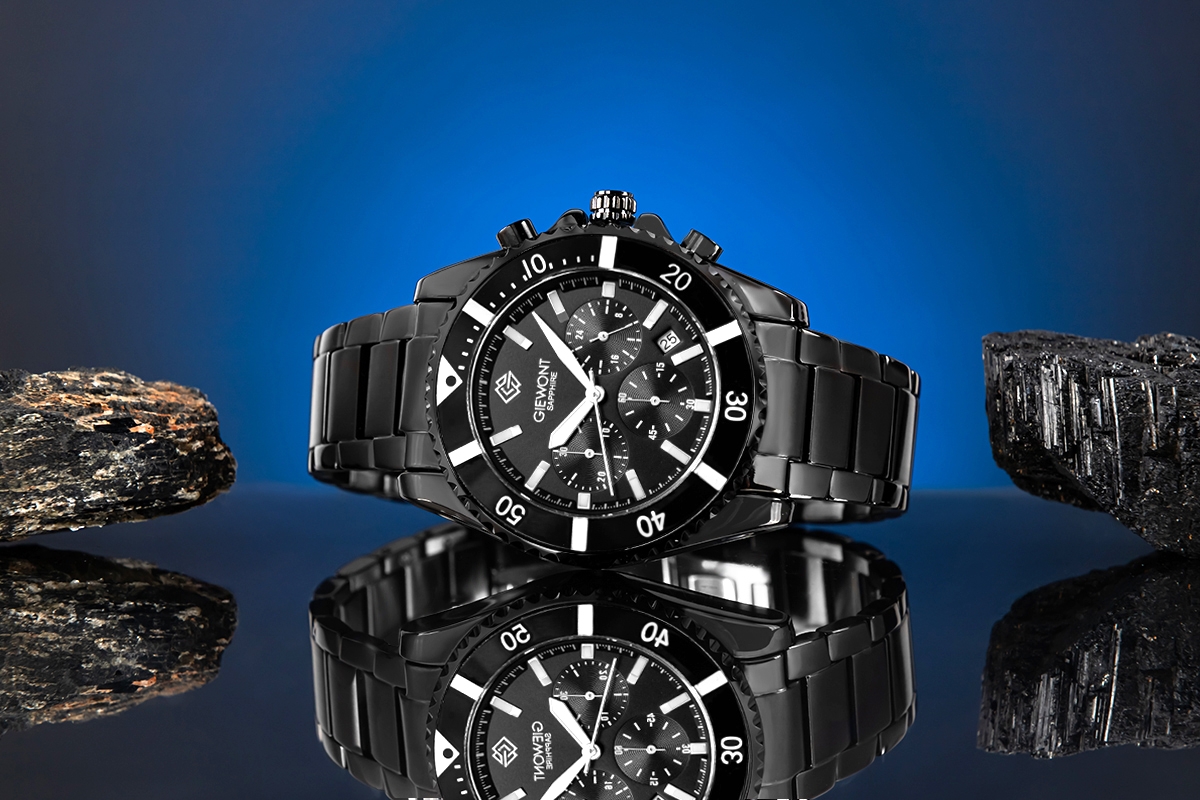 Zegarek Męski Giewont Chronograph Sapphire Czarny GW3970-B4 - obrazek 5