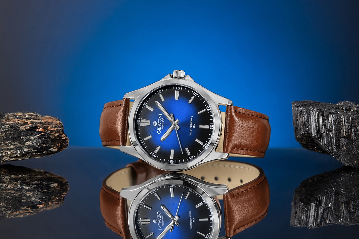 Zegarek Męski Giewont Elegance Sapphire Brązowo Niebieski GW5160-A4 - obrazek 5