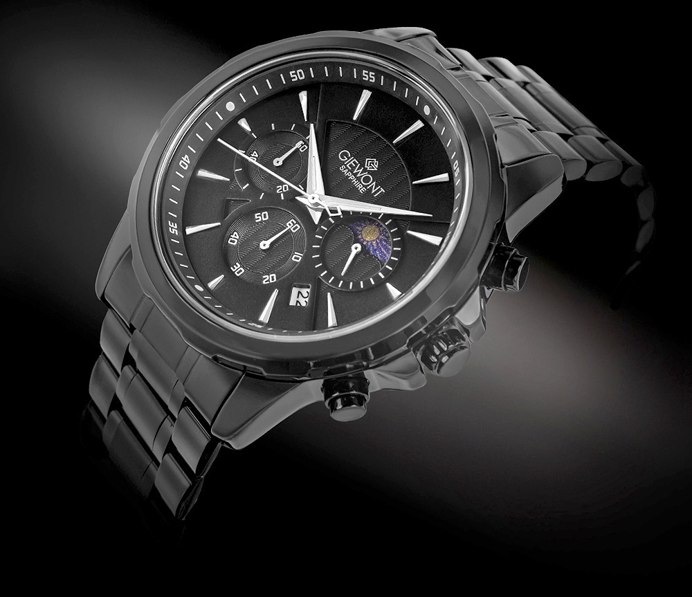 Zegarek Męski Giewont Chronograph Sapphire Czarny GW9460-B1 - obrazek 2