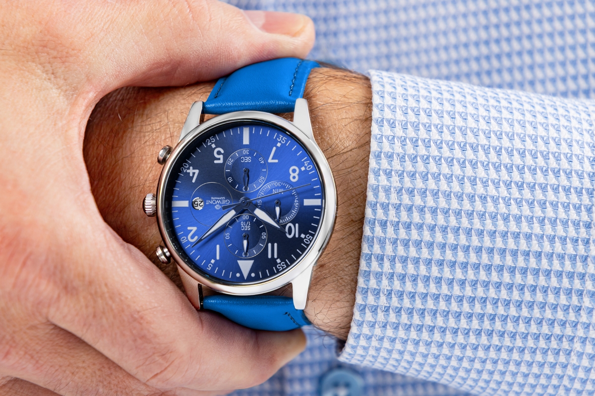 Zegarek Męski Giewont Chronograph Sapphire Niebieski GW5630-A5 - obrazek 3