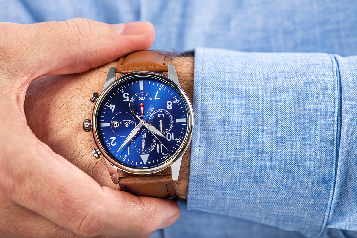 Zegarek Męski Giewont Chronograph Sapphire Brązowo Niebieski GW5630-A6 - obrazek 4