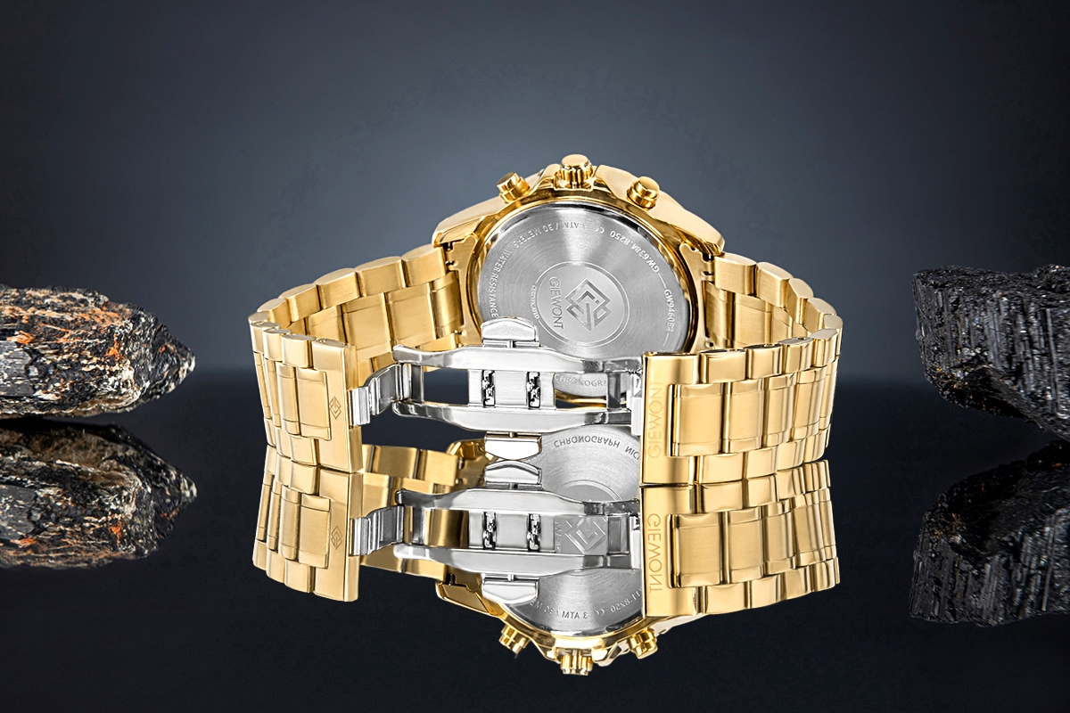 Zegarek Męski Giewont Chronograph Sapphire Złoto Czarny GW9460-B4 - Зображення 6