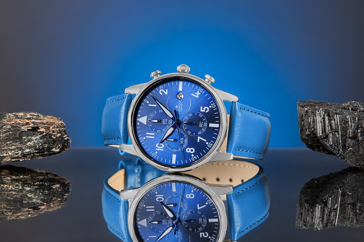 Zegarek Męski Giewont Chronograph Sapphire Niebieski GW5630-A5 - obrazek 5