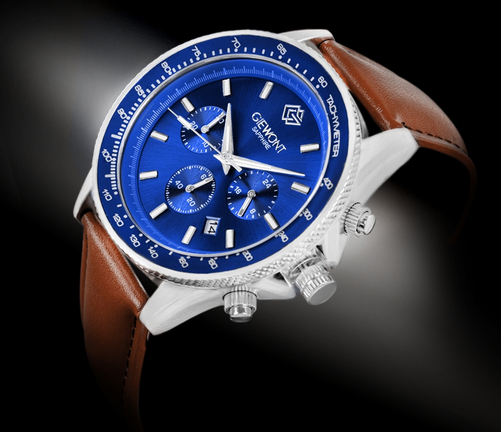 Zegarek Męski Giewont Chronograph Sapphire Brązowo Niebieski GW3520-A5 - obrazek 2