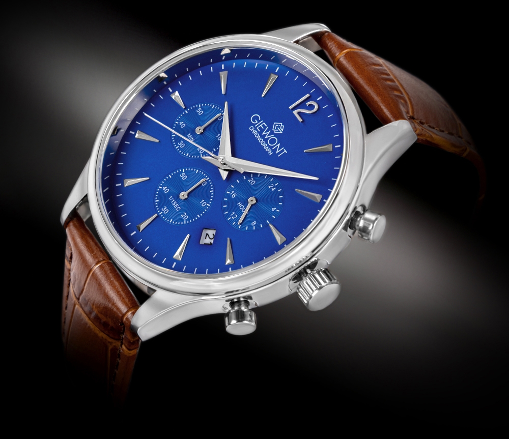 Zegarek Męski Giewont Chronograph Sapphire Brązowo Niebieski GW6310-A5 - obrazek 2