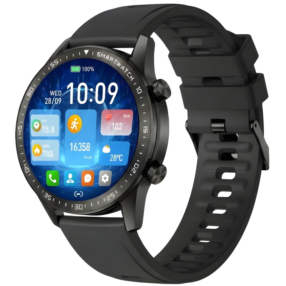 Smartwatch Gravity Czarny 2 Paski GT10-4 - Зображення 4