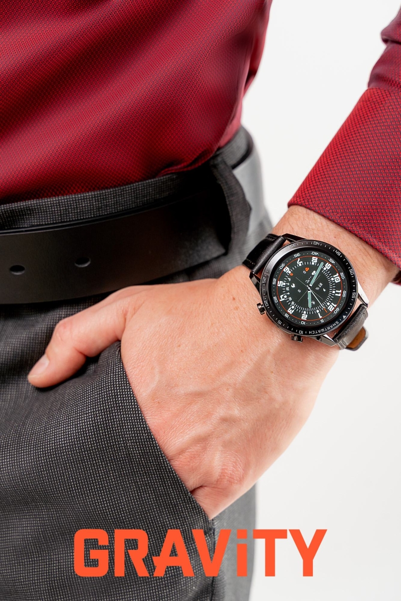 Smartwatch Gravity Czarny 2 Paski GT10-5 - obrazek 2