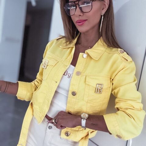 JEANSOWA ŻÓŁTA KATANA ZŁOTE DODATKI PREMIUM<span> - </span>S