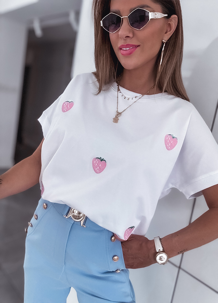 BAWEŁNIANA BLUZKA OVERSIZE - obrazek 3