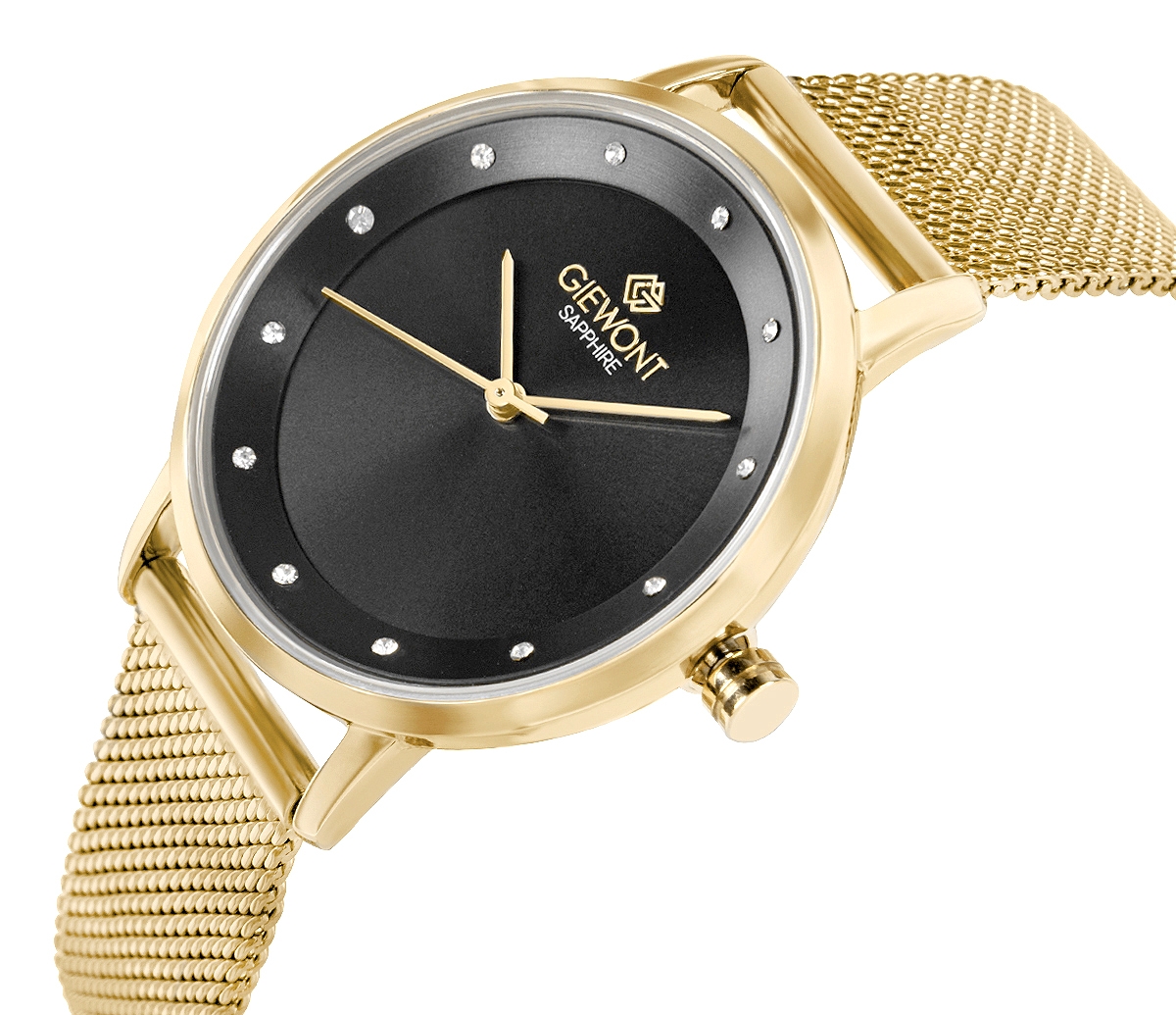 Zegarek Damski Giewont Sapphire Złoto Czarny GW4130-B3 - obrazek 2