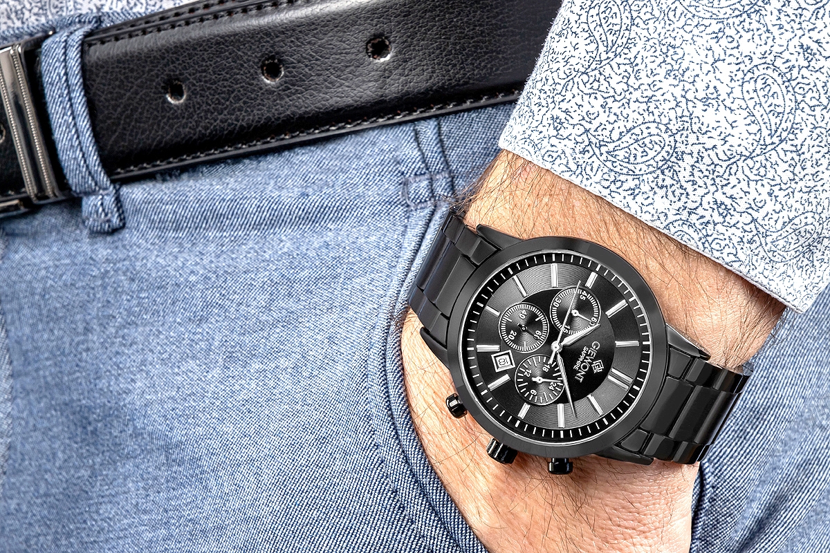 Zegarek Męski Giewont Chronograph Sapphire Czarny GW8510-B2 - obrazek 4