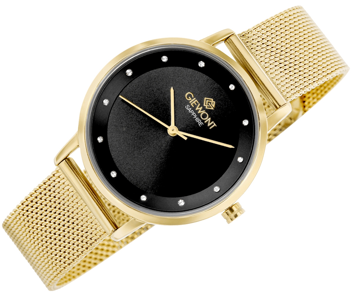Zegarek Damski Giewont Sapphire Złoto Czarny GW4130-B3 - obrazek 3