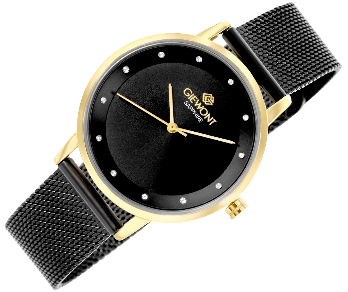 Zegarek Damski Giewont Sapphire Złoto Czarny GW4130-B4 - obrazek 3