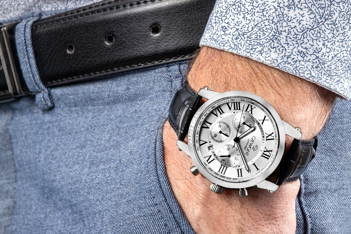 Zegarek Męski Giewont Chronograph Sapphire Srebrny GW6260-A1 - obrazek 4