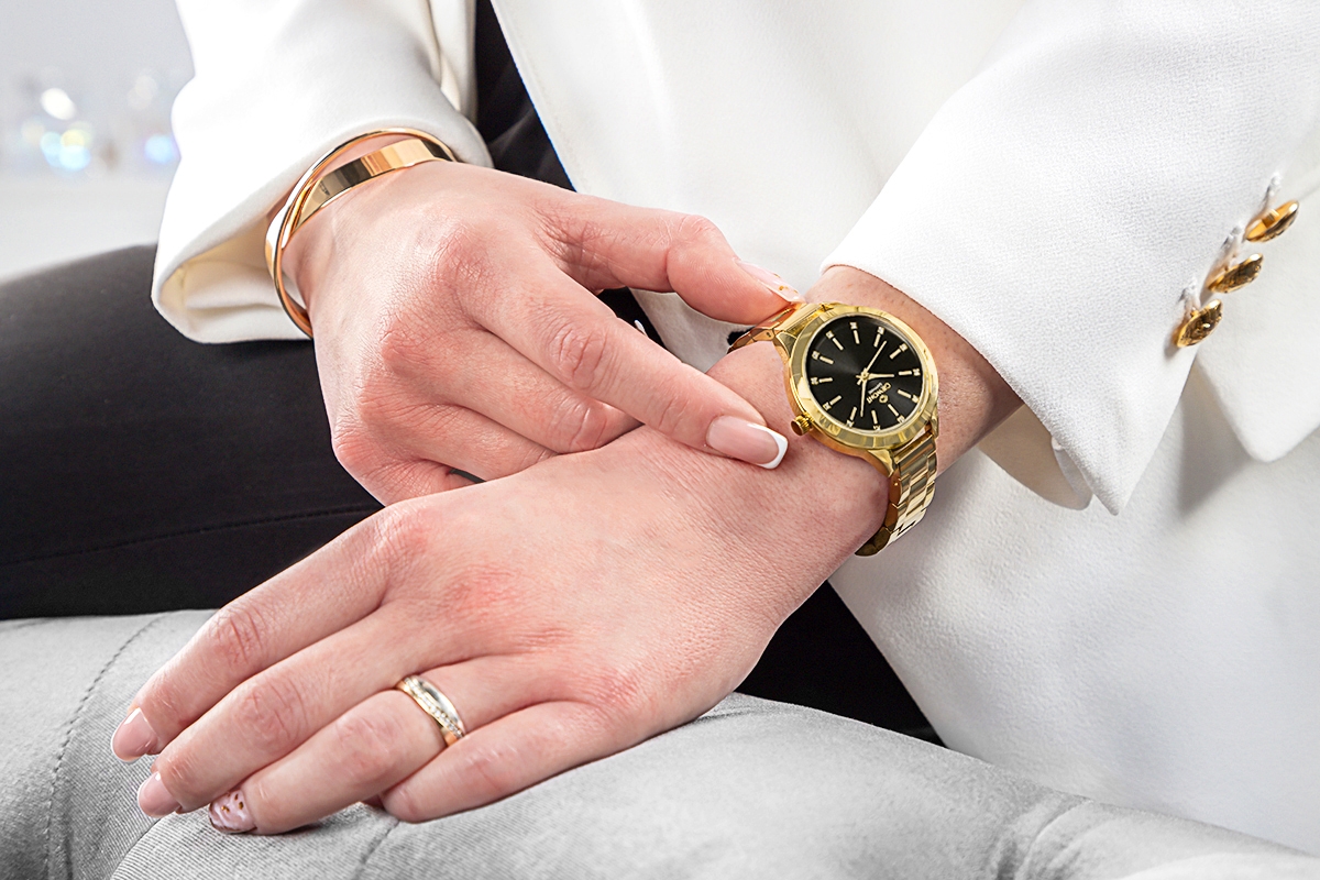 Zegarek Damski Giewont Sapphire Złoto Czarny GW2720-B3 - obrazek 6