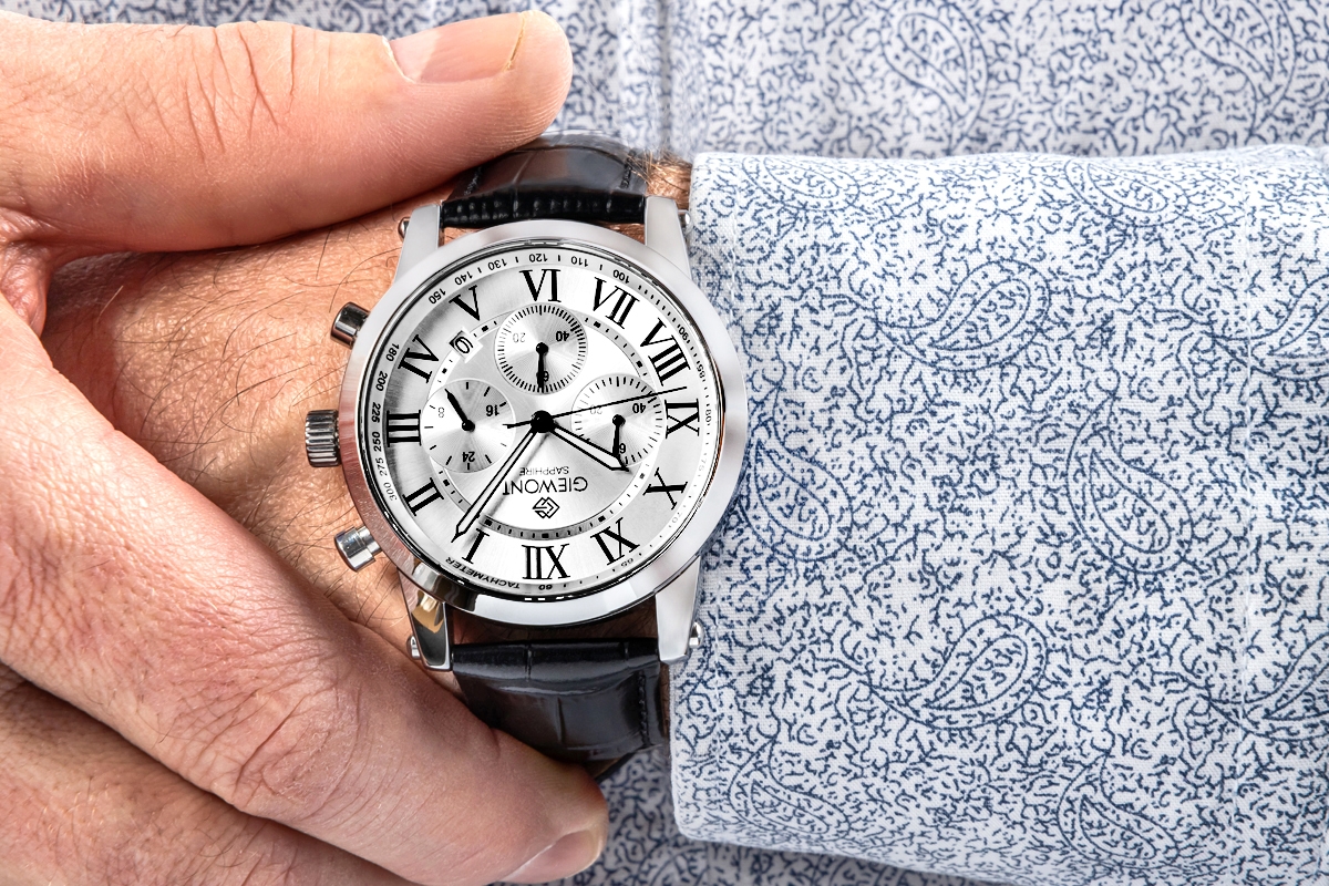 Zegarek Męski Giewont Chronograph Sapphire Srebrny GW6260-A1 - obrazek 5