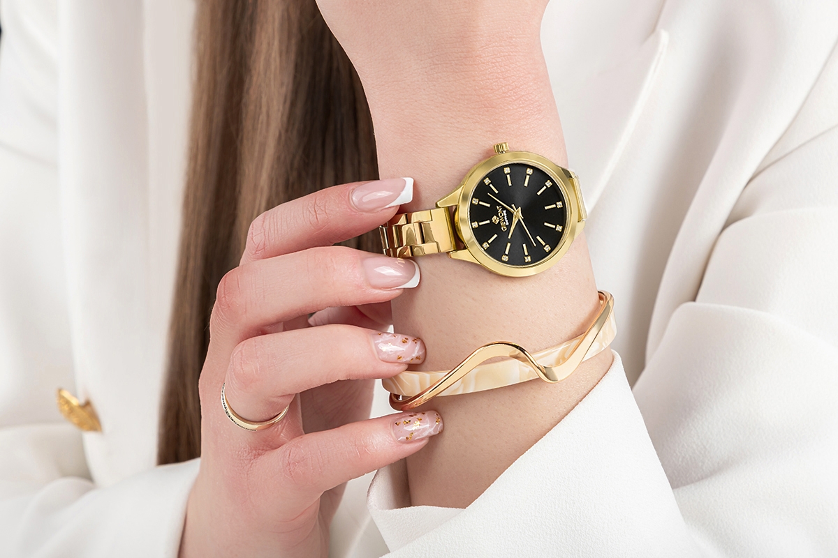 Zegarek Damski Giewont Sapphire Złoto Czarny GW2720-B3 - obrazek 4