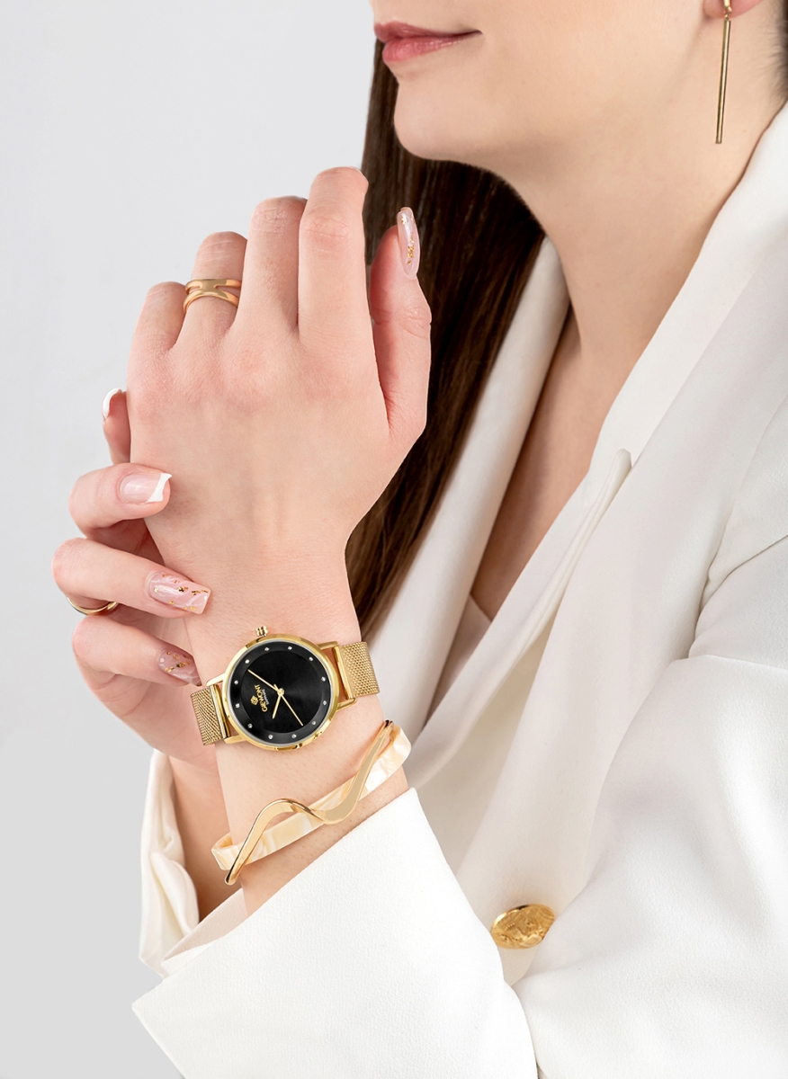 Zegarek Damski Giewont Sapphire Złoto Czarny GW4130-B3 - obrazek 5