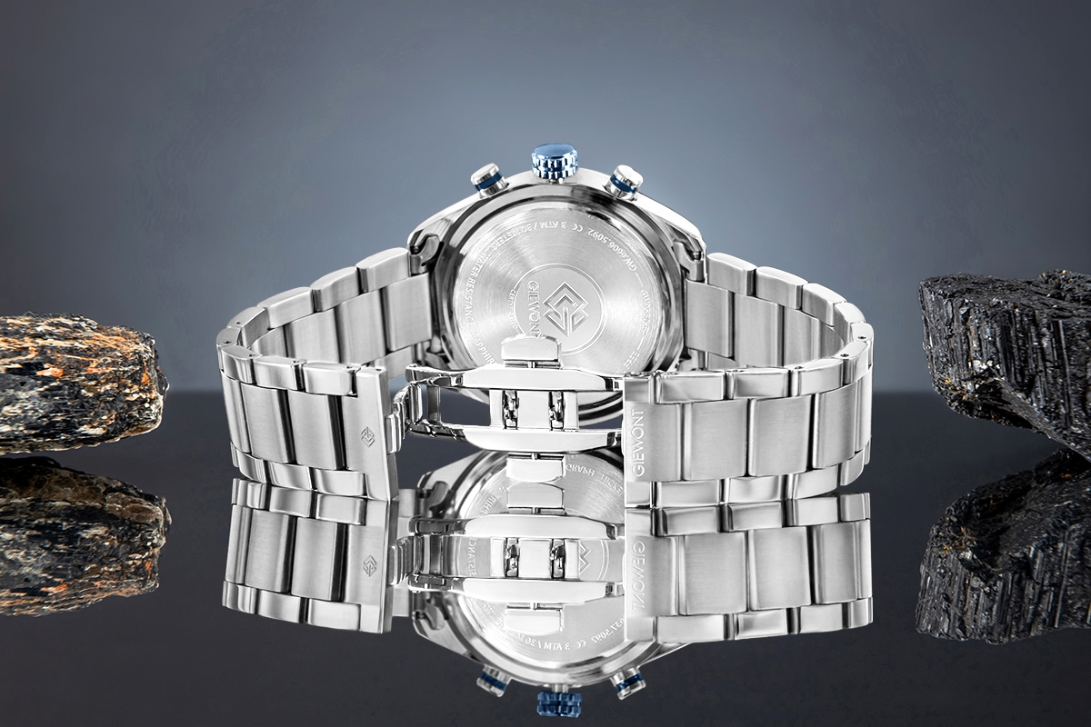 Zegarek Męski Giewont Chronograph Sapphire Srebrno Niebieski GW9580-B3 - obrazek 7