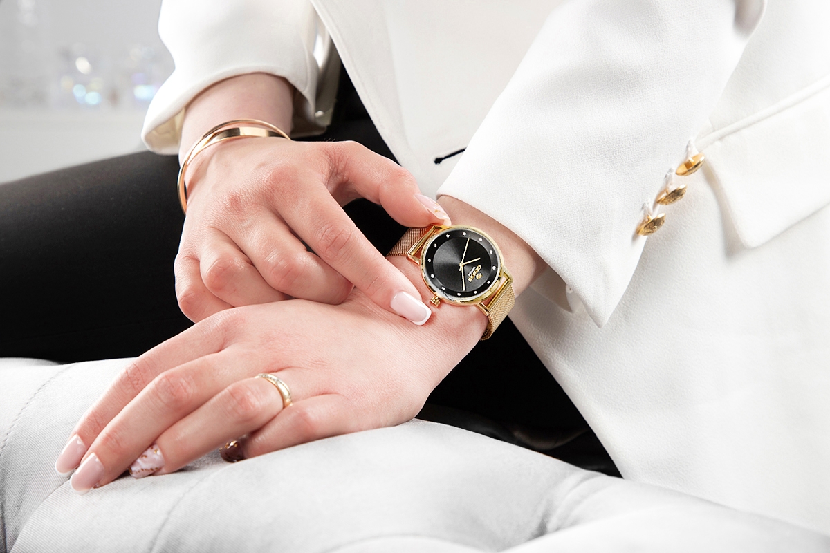 Zegarek Damski Giewont Sapphire Złoto Czarny GW4130-B3 - obrazek 6